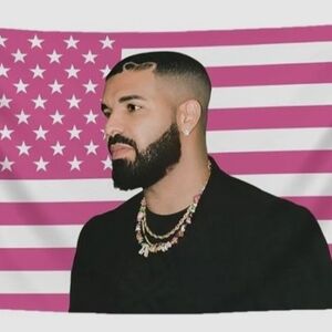 Pink and White Flag Tapestry